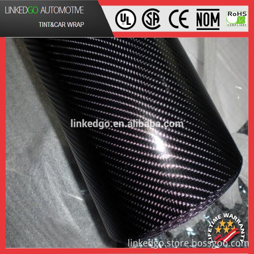 Air Bubble Free vinyl car stickers car warp car decal film 1.52*30M 4D Black Carbon Fiber